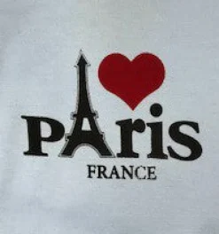 Body lembrança Paris branco e azul coração