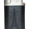 Briquet cuir et métal noir Paris