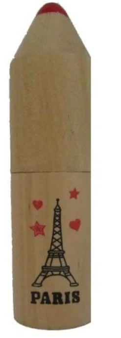Caixa de madeira Torre Eiffel com 12 lápis de cor
