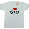 Camiseta Branca Homem Eu Amo Paris