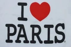 Camiseta Branca Homem Eu Amo Paris