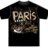 Camiseta preta e bege de Paris