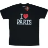 Camiseta preta masculina  I love Paris