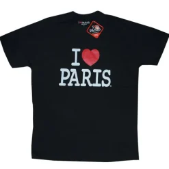 Camiseta preta masculina I love Paris