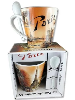 Caneca lembrança "Paris no outono" + colher