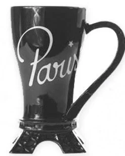 Caneca preta Paris Torre Eiffel
