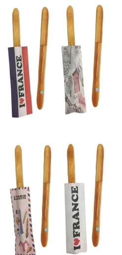 4 canetas baguete magnéticas com bolsinha souvenirs Françe