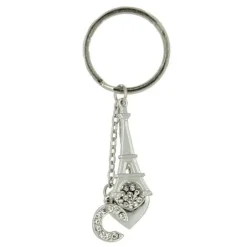Chaveiro coeur strass & letras do alfabeto