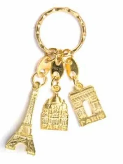 Chaveiro Monumentos de Paris dourado