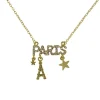 Colar Paris strass dourado