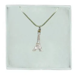 Colar Torre Eiffel strass dourada