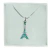 Colar Torre Eiffel strass verdes
