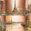 Conjunto de  6 aparadores de copos  Paris marrom