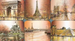 Conjunto de 6 aparadores de copos Paris marrom