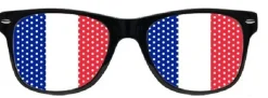 Óculos França azul branco e vermelho