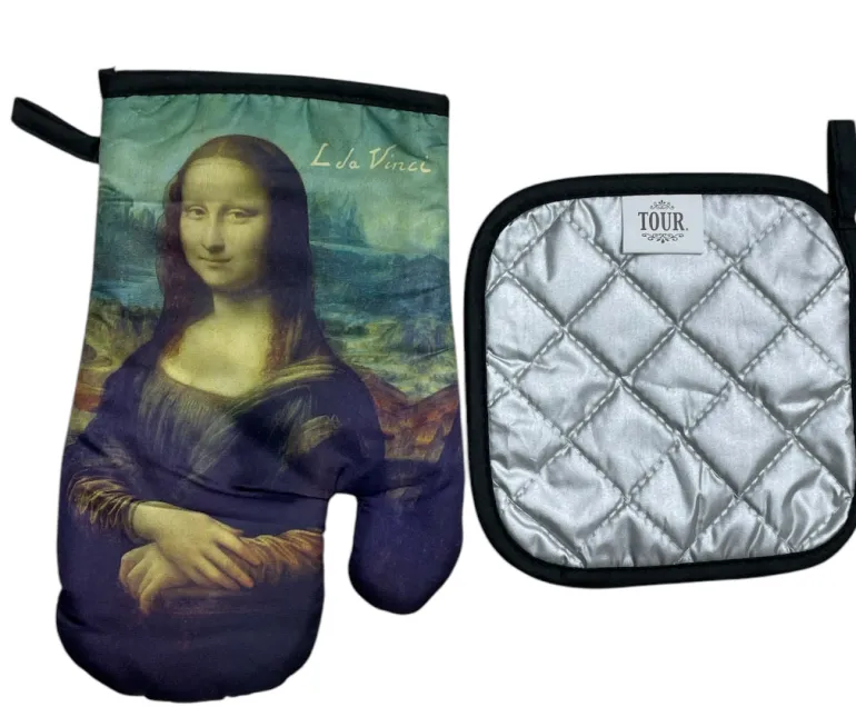 Luva de forno e pegador de panela Mona Lisa
