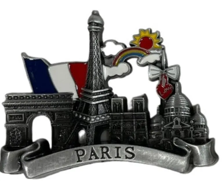 Ímã Monumentos da Torre Eiffel arco-íris 馃寛 sol 鈽€锔