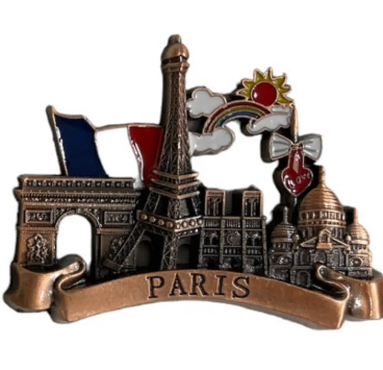 Ímã Monumentos da Torre Eiffel arco-íris 馃寛 sol 鈽€锔
