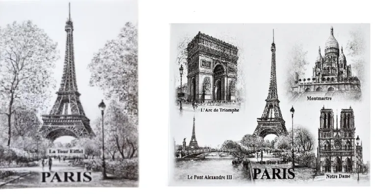 Pack 2 monumentos magnético da Torre Eiffel