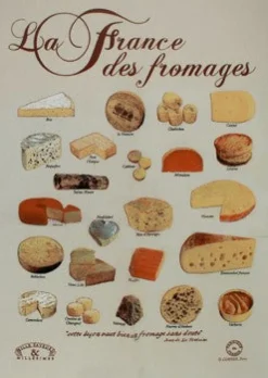 Pano de prato "Queijos de França"