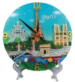 Relógio Monumentos de Paris em relevo
