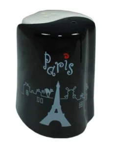 Saleiro e pimenteiro Paris preto e branco