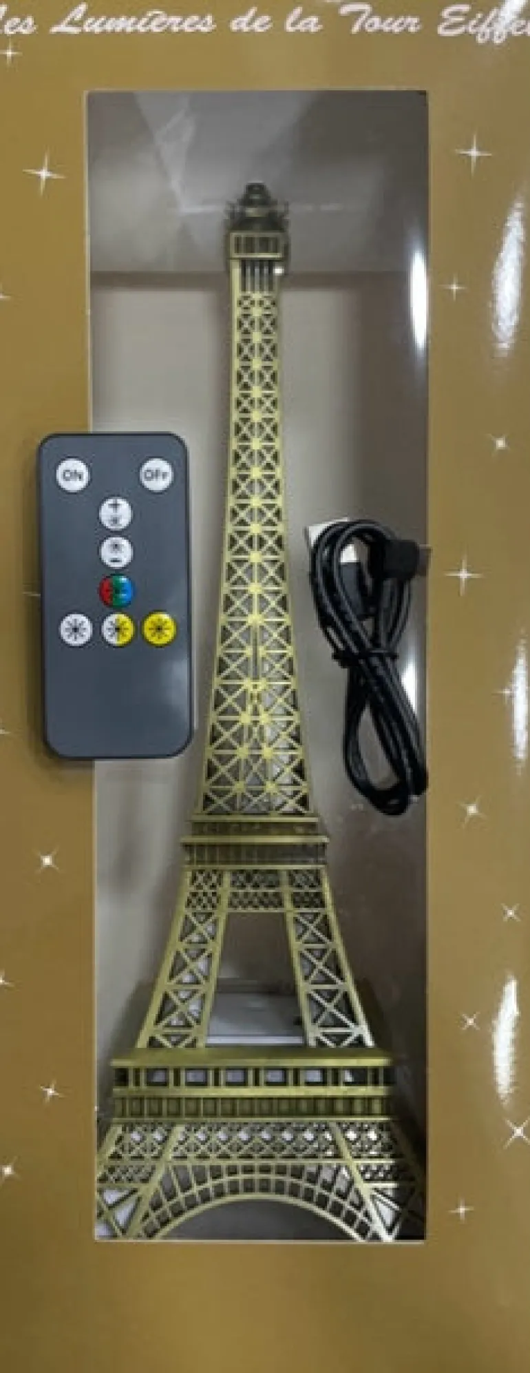 Torre Eiffel Espumante + LED 6 cores variadas