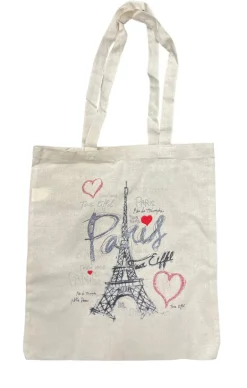 Torre Eiffel Paris bolsa de algodão com coração 鈾ワ笍