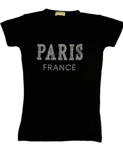 T-shirt mulher com strass e pérolas