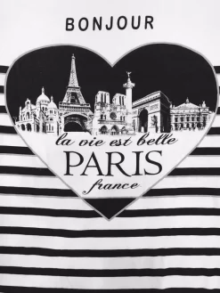 T-shirt Paris França " BONJOUR La vie est belle "