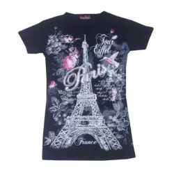 T-shirt Paris Torre Eiffel "A violeta" strass