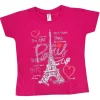 T-shirt Torre Eiffel Coração Paris fúcsia