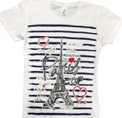 T-shirt Torre Eiffel PARIS marinheiro corações