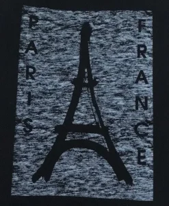 T-shirt Torre Eiffel Paris França preto